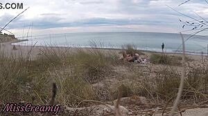 french teacher slut sucks stranger cock on nude beach wanna see her cumshot?