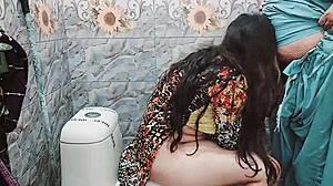 indian maid gets fucked hard in bathroom 😈 owner dirty hindi talk + clear audio 🔥