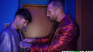 stripper stepdaughter offers pussy to stepdad and brother