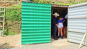 SEXY THIEF MILF CAUGHT STEALING GETS FARM FUCK