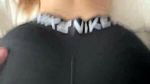 big juicy ass in tight nike leggings bent over for creampie pussy pounding pov