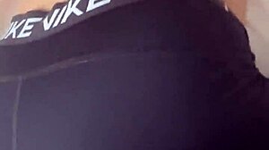 big juicy ass in tight nike leggings bent over for creampie pussy pounding pov