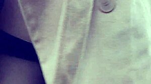 Hairy euro babe flashes pierced clit pussy in forest with vibrator