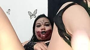 curvy latina milf allisonvega halloween lingerie ass tease