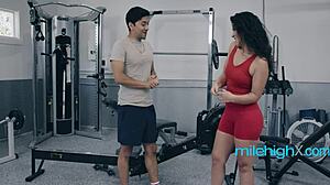 Married Cougar Bride Flirts Hard with Husband's Young Gym Trainer!