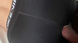 big juicy ass in tight nike leggings bent over for creampie pussy pounding pov