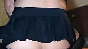 putita sissy rides huge dildo in socks gape training 😈🍆