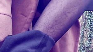 Hairy euro babe flashes pierced clit pussy in forest with vibrator