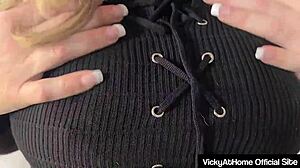 Milf Vicky Vette Strips Lingerie Revealing Juicy Big Pussy Lips