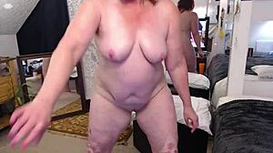 Redhead Mature Dawnskye Dances Naked Writing Name on Belly Slo-Mo!