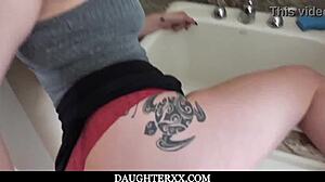 Stepdad's Cock Rides Big Ass Teen Raven Reign Wildly!