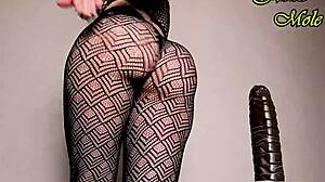 i love watching this pawg ride big dildo in sexy black tights closeup