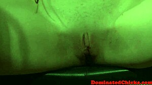 A bound sub endures domination torment from vibrating toys and rough play.