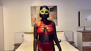 African threesome breeds her with double vaginal from two huge cocks