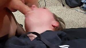 he rips her clothes and pumps a massive creampie into wife's dripping pussy