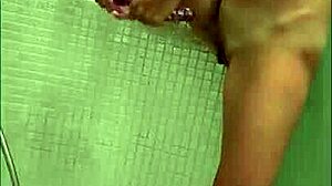 young lola spice pisses wild on public beach and shower