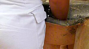 i pounded maid's wet pussy on sink and creampied deep!