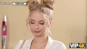 blonde's long legs spread wide in casting fuck?