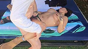 big ass latina tokyo lynn caught tanning naked by the pool.