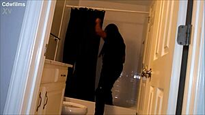 Curvy Ebony Burglar Seduces with Oiled Ass Toys