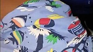 Masked Lady Soaks Jacket Sucking Massive BBC!