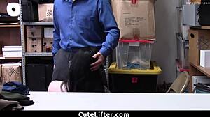 cutelifter grabs black hair babe shoplifting underwear for punishment