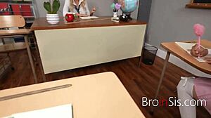 teacher student stepsibs fuck naughty classroom threesome pov