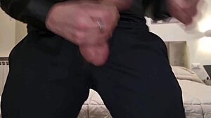 Huge Cock Solo Jerk in Elegant Dress with Male Orgasm Moans