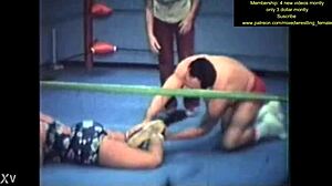 Fighters grapple fiercely in nude mixed wrestling showdown