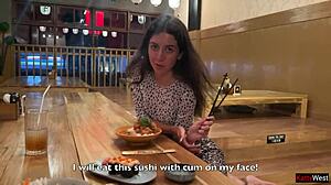 i suck cock in sushi bar toilet then eat cum rolls