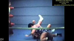 Fighters grapple fiercely in nude mixed wrestling showdown