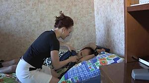 Horny Honey Cuckolds Lover with Mature Teen Blowjob Fuck