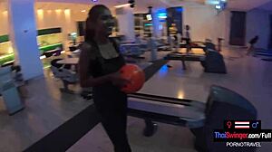 Amateur Thai teen slurps boyfriend's massive cock post-bowling POV