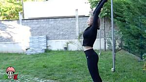 Passionate Yoga Caught Turns Into Stepsis Garden Fuck And Fist