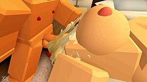 roblox nasty boy rams huge cock destroying girl's pussy and throat