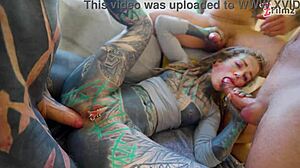 Anuskatzz takes crazy DAP three huge cocks total anal ruin part 5