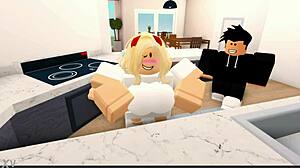 roblox nasty boy rams huge cock destroying girl's pussy and throat