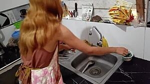 lonely peruvian wife cooks then feeds hubby her wet pussy
