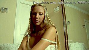 Intriguing Blonde Teen Ksenya Fingers Shaved Pussy To Gushing Orgasm