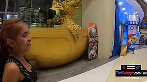 Amateur Thai teen slurps boyfriend's massive cock post-bowling POV