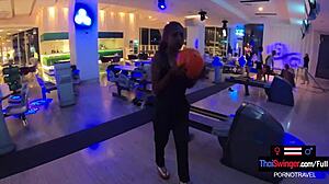 Amateur Thai teen slurps boyfriend's massive cock post-bowling POV