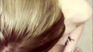 Cute college girl sloppy deepthroats then creamy backshots