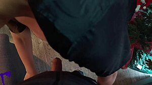 hot latina milf seduces worker sofa pov riding blowjob!