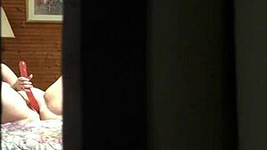 i spied on that hot milf masturbating hard through the hotel window