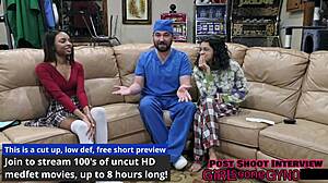 What Happens During Solana's First Gyno Exam with Shaved Pussy Spread?