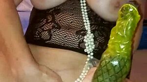 Horny MILF Velvet Rain masturbates squirts fucked huge kinky toys