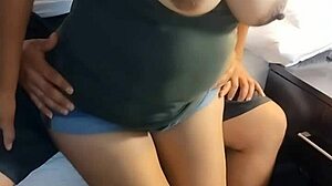 Sexy latina wife with big tits gets fucked hard by old horny cuckold bull on homemade video