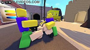 emma's big ass pounded bent over by three guys on whorblox street!!