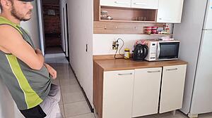 risky sex with my cuckold's best friend while he showered