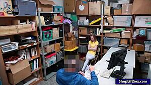 Skinny shoplifter teen pounded hard by lp officer pov